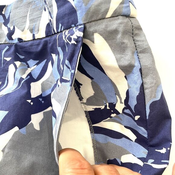 PIAZZA SEMPIONE Jennifer Cotton Bold Floral Print Pants Trousers Blue - Picture 4 of 11